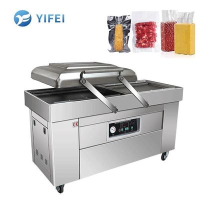Macchina per imballaggio a vuoto industriale a doppia camera per alimenti con potenza di pompa a vuoto da 1,5 kW