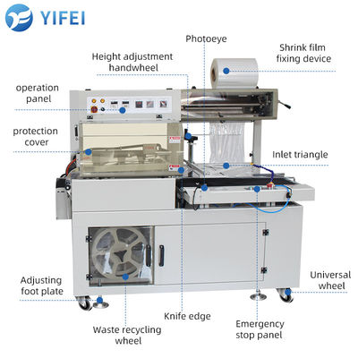 Coppe di carta industriale da 450L POF PVC PE Film Wrap Heat Shrink Wrapping Machine per alberghi