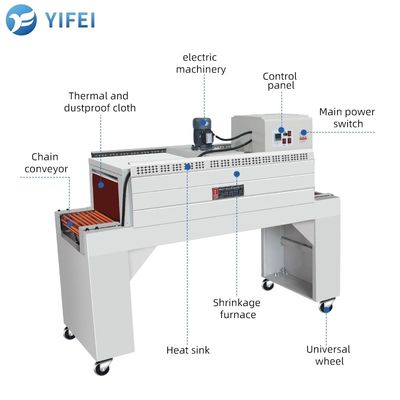 Coppe di carta industriale da 450L POF PVC PE Film Wrap Heat Shrink Wrapping Machine per alberghi