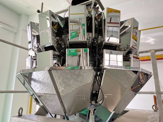 Macchine per la confezione di sacchetti rotativi a pesatura multi-testa a fiocco di mais ad alta velocità con lavaggio a gas