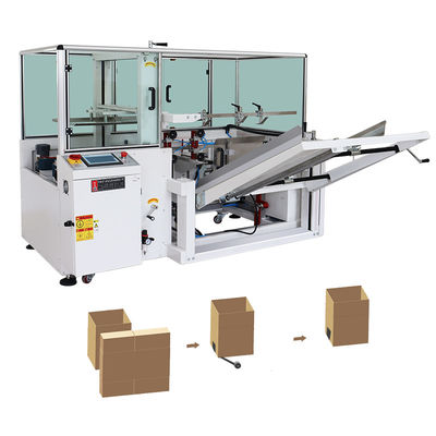 Materiale di imballaggio in plastica Cassa scatola completamente automatica Cartone erettore con sigillante di fondo