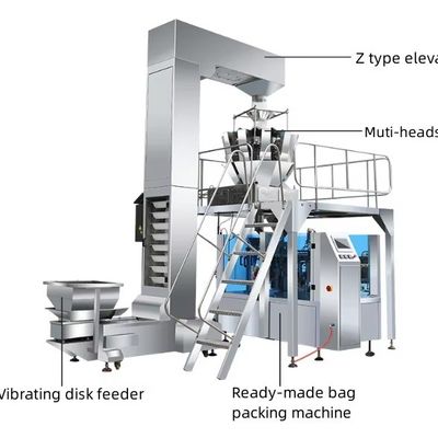 20-70 sacchetti Velocità di imballaggio Macchina di imballaggio in polvere liquida granulare con ricambi