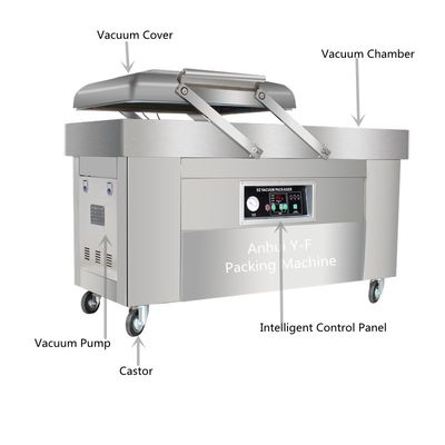 Macchina di confezionamento a vuoto a doppia camera ideale per il confezionamento di carne suina azionata a motore elettrico