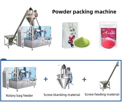 Materiale di imballaggio in plastica usato Macchina di imballaggio a sacchetto rotativo a velocità ridotta per noci e semi