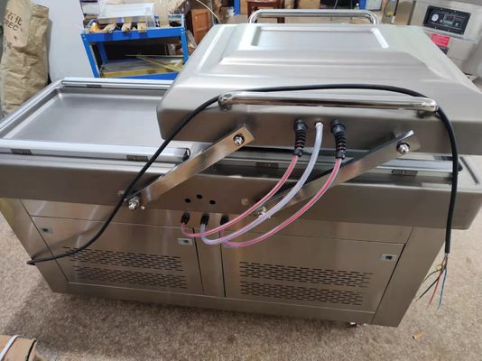 Potente pompa a vuoto CE certificato automatico di riempimento di azoto / vuoto doppia camera snacks confezionatore