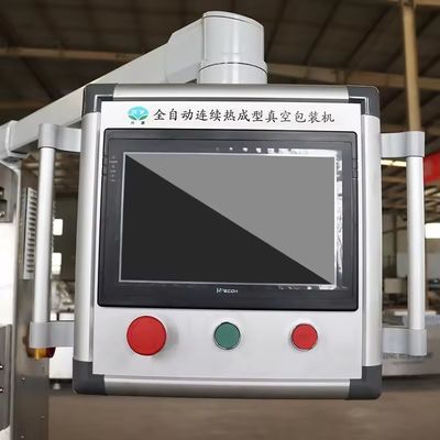 Macchina di confezionamento a vuoto a vassoio rigido a termoformatura automatica azionata elettricamente con riempimento a gas