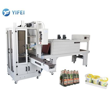 Materiale di legno PE Film Package Shrink Tunnel Wrapping Machine per imballaggi di bottiglie d'acqua