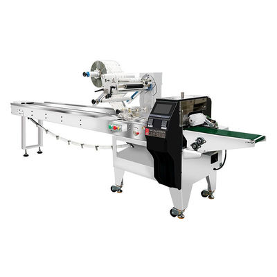 Macchina di imballaggio a flusso di pane a cuscino orizzontale completamente automatica