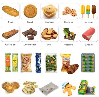 Macchina di confezionamento automatico di pane con sacchetto di plastica a cuscino con larghezza di pellicola di 90-400 mm