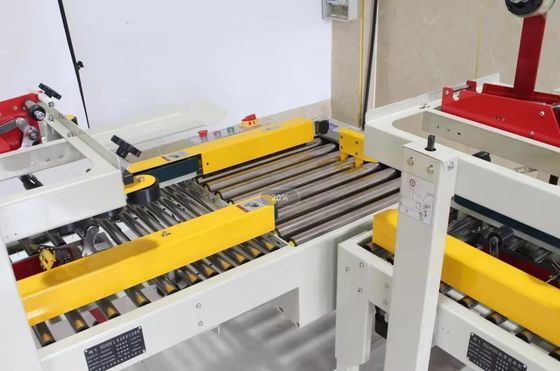 FXJ-4030S Semi-automatico di segno croce scatola cassa cassetta di tenuta di sigillamento macchina sigillatore con entrambe le estremità tavolo a rulli