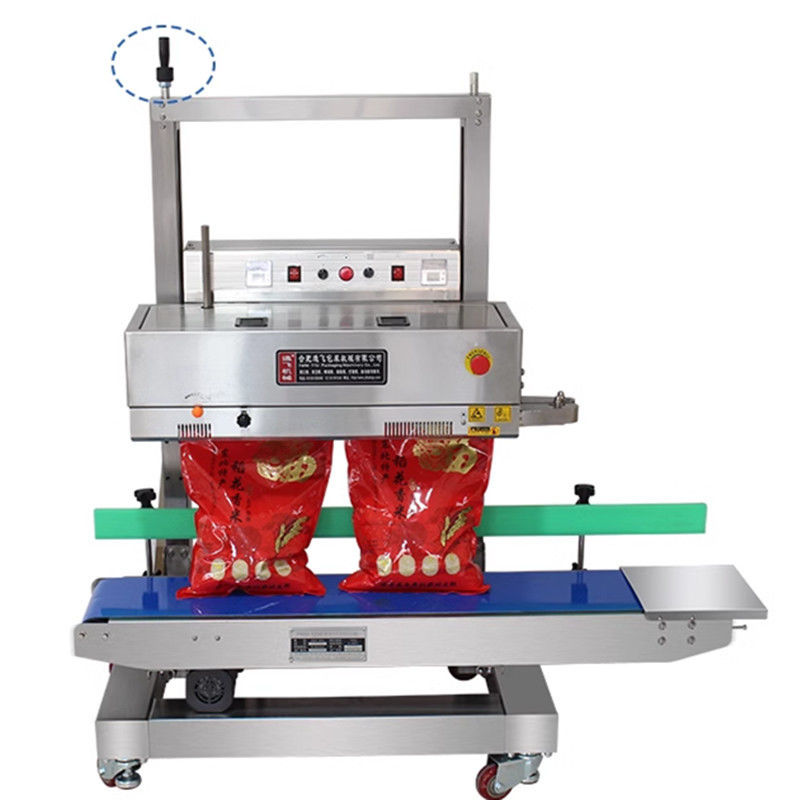 Convogliare carico 20 kg sigillante automatico continuo a banda verticale per sacchetti in piedi