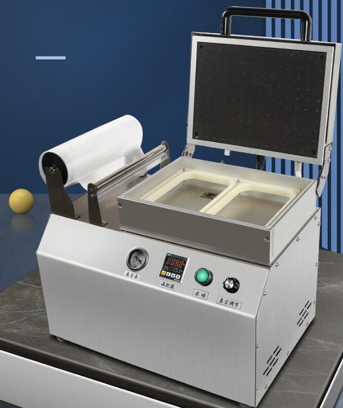 Macchina di termoformatura a vuoto azionata elettricamente per frutti di mare con materiale di imballaggio in plastica